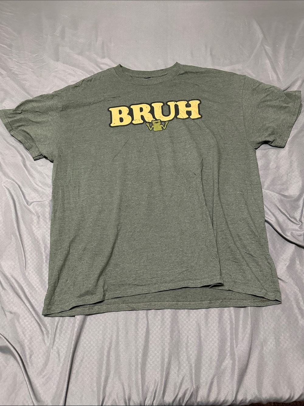 BRUH Graphic Short Sleeve T-Shirt in Olive Green